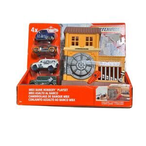 Matchbox Bank Robbery Playset - Bank Jail 4 Vehicles - MBX Rescue
